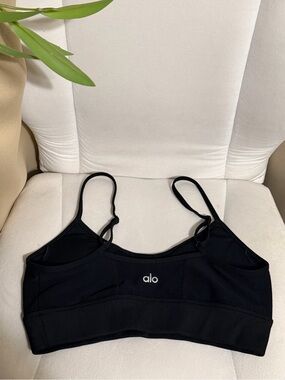 ALO Yoga Black Strappy Low-Impact Sports Bra